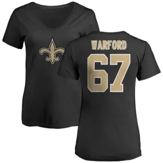 Larry Warford Women's New Orleans Saints Name & Number Logo Slim Fit T-Shirt - Black