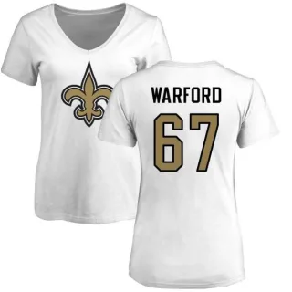 Larry Warford Women's New Orleans Saints Name & Number Logo Slim Fit T-Shirt - White