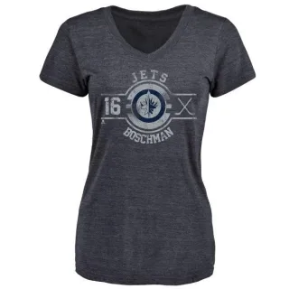 Laurie Boschman Women's Winnipeg Jets Insignia Tri-Blend T-Shirt - Navy