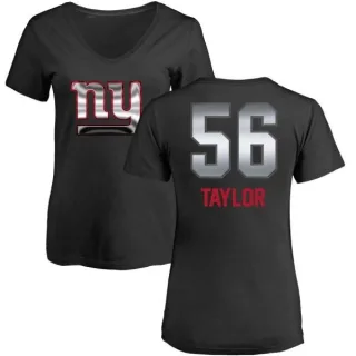 Lawrence Taylor Women's New York Giants Midnight Mascot T-Shirt - Black