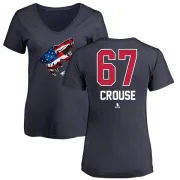 Lawson Crouse Women's Arizona Coyotes Name and Number Banner Wave V-Neck T-Shirt - Navy