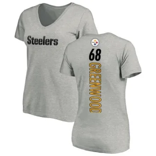 L.C. Greenwood Women's Pittsburgh Steelers Backer V-Neck T-Shirt - Ash