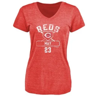 Lee May Women's Cincinnati Reds Base Runner Tri-Blend T-Shirt - Red