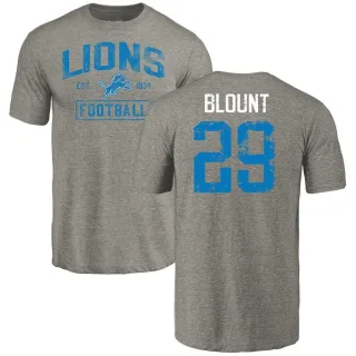 LeGarrette Blount Detroit Lions Gray Distressed Name & Number Tri-Blend T-Shirt