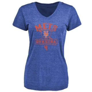 Lenny Dykstra Women's New York Mets Base Runner Tri-Blend T-Shirt - Royal