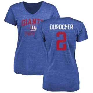 Leo Durocher Women's New York Giants Distressed Name & Number Tri-Blend T-Shirt - Royal