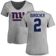 Leo Durocher Women's New York Giants Name & Number Logo Slim Fit T-Shirt - Ash