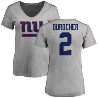 Leo Durocher Women's New York Giants Name & Number Logo Slim Fit T-Shirt - Ash