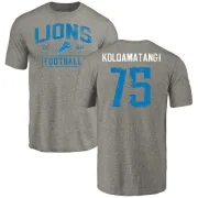 Leo Koloamatangi Detroit Lions Gray Distressed Name & Number Tri-Blend T-Shirt