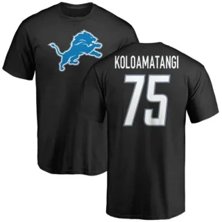 Leo Koloamatangi Detroit Lions Name & Number Logo T-Shirt - Black