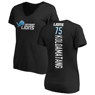 Leo Koloamatangi Women's Detroit Lions Backer Slim Fit T-Shirt - Black