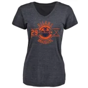 Leon Draisaitl Women's Edmonton Oilers Insignia Tri-Blend T-Shirt - Royal