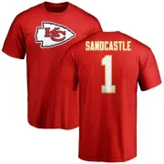 Leon Sandcastle Kansas City Chiefs Name & Number Logo T-Shirt - Red