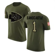 Leon Sandcastle Kansas City Chiefs Olive Salute to Service Legend T-Shirt