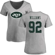 Leonard Williams Women's New York Jets Name & Number Logo Slim Fit T-Shirt - Ash