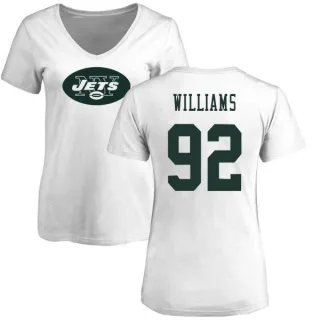 Leonard Williams Women's New York Jets Name & Number Logo Slim Fit T-Shirt - White