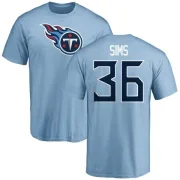 LeShaun Sims Tennessee Titans Name & Number Logo T-Shirt - Light Blue