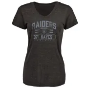 Lester Hayes Women's Oakland Raiders Flanker Tri-Blend T-Shirt - Black