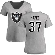 Lester Hayes Women's Oakland Raiders Name & Number Logo Slim Fit T-Shirt - Ash