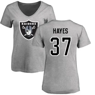 Lester Hayes Women's Oakland Raiders Name & Number Logo Slim Fit T-Shirt - Ash