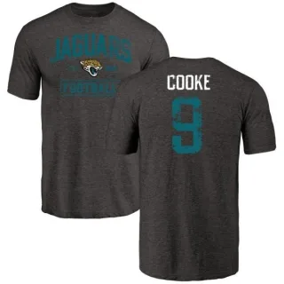 Logan Cooke Jacksonville Jaguars Black Distressed Name & Number Tri-Blend T-Shirt