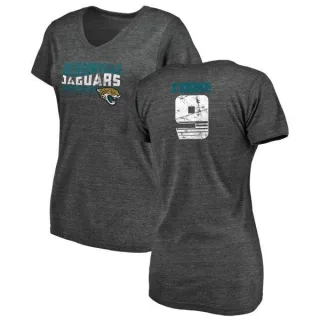 Logan Cooke Women's Jacksonville Jaguars Retro Tri-Blend V-Neck T-Shirt - Black