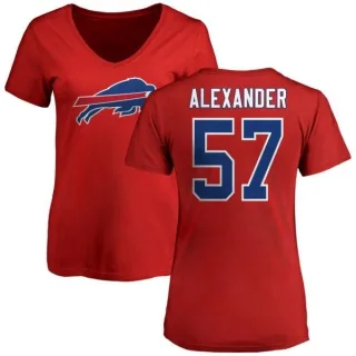 Lorenzo Alexander Women's Buffalo Bills Name & Number Logo Slim Fit T-Shirt - Red