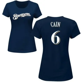 Lorenzo Cain Women's Milwaukee Brewers Name & Number T-Shirt - Navy