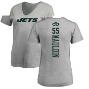 Lorenzo Mauldin Women's New York Jets Backer V-Neck T-Shirt - Ash