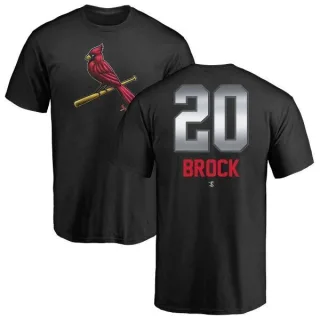 Lou Brock St. Louis Cardinals Midnight Mascot T-Shirt - Black