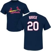 Lou Brock St. Louis Cardinals Name & Number T-Shirt - Navy