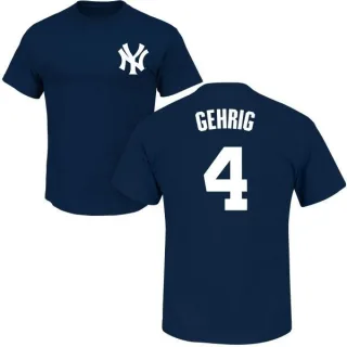 Lou Gehrig New York Yankees Name & Number T-Shirt - Navy