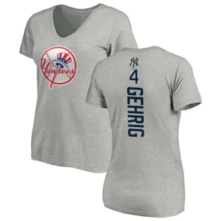 Lou Gehrig Women's New York Yankees Backer Slim Fit T-Shirt - Ash