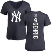 Lou Gehrig Women's New York Yankees Backer Slim Fit T-Shirt - Navy