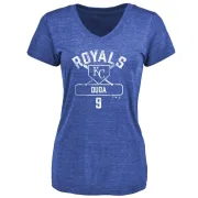 Lucas Duda Women's Kansas City Royals Base Runner Tri-Blend T-Shirt - Royal