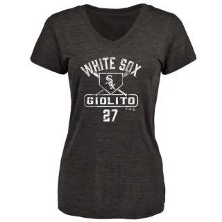 Lucas Giolito Women's Chicago White Sox Base Runner Tri-Blend T-Shirt - Black