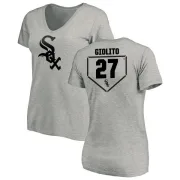 Lucas Giolito Women's Chicago White Sox RBI Slim Fit V-Neck T-Shirt - Heathered Gray