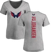 Lucas Johansen Women's Washington Capitals Backer T-Shirt - Ash