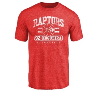 Lucas Nogueira Toronto Raptors Red Baseline Tri-Blend T-Shirt