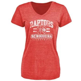 Lucas Nogueira Women's Toronto Raptors Red Baseline Tri-Blend T-Shirt