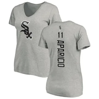 Luis Aparicio Women's Chicago White Sox Backer Slim Fit T-Shirt - Ash