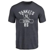 Luis Cessa New York Yankees Base Runner Tri-Blend T-Shirt - Navy