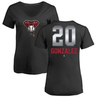 Luis Gonzalez Women's Arizona Diamondbacks Midnight Mascot V-Neck T-Shirt - Black