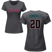 Luis Gonzalez Women's Arizona Diamondbacks Name & Number T-Shirt - Charcoal