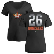 Luis Gonzalez Women's Houston Astros Midnight Mascot V-Neck T-Shirt - Black