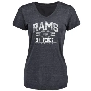 Luis Perez Women's Los Angeles Rams Flanker Tri-Blend T-Shirt - Navy