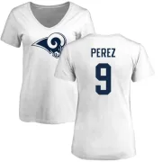 Luis Perez Women's Los Angeles Rams Name & Number Logo Slim Fit T-Shirt - White