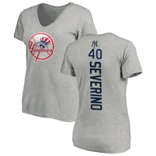 Luis Severino Women's New York Yankees Backer Slim Fit T-Shirt - Ash