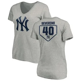 Luis Severino Women's New York Yankees RBI Slim Fit V-Neck T-Shirt - Heathered Gray