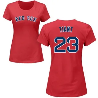 Luis Tiant Women's Boston Red Sox Name & Number T-Shirt - Red